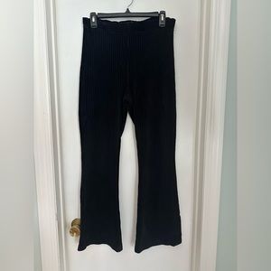 Urban Outfitters Velvet Flare Pant in Medium Black